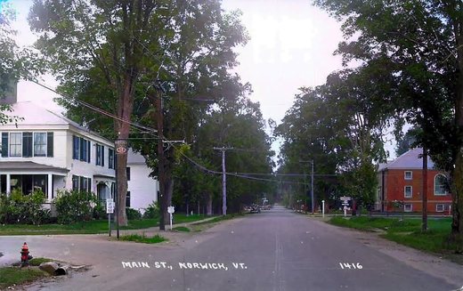 Norwich Main Street 1940s Color
